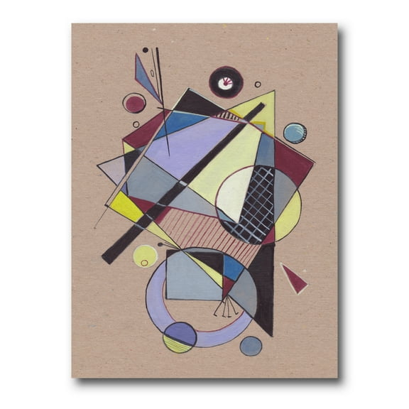 Abstract Compositions Of Colored Geometric IV 8 in x 12 in Painting Canvas Art Print, by Designart
