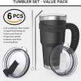 thumbnail image 2 of Stainless Steel Tumbler with Handle - Black by Chillout Life for Unisex - 6 x 30 oz Tumbler, 2 of 9