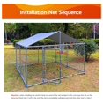 thumbnail image 6 of JTAOT 10x10 Outdoor Dog Kennel Heavy Duty Outdoor Fence Dog Run, Anti-Rust Dog Cage with Waterproof UV-Resistant Cover and Updated Secure Lock(120"x120"x84"), 6 of 6