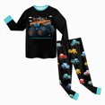 thumbnail image 5 of TOWED22 Toddler Boy Clothes Outfits 2Pcs Long Sleeve Print Round Neck Sweatshirt Top Sweatpants Casual Fall Winter Set(Black,1-2 Y), 5 of 9