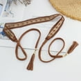 thumbnail image 6 of Eosunjian Women Dress Belt Braided Lace Decorated Tassel End Waistband Solid Color Waist Cord Costume Accessories Navy Blue, 6 of 13