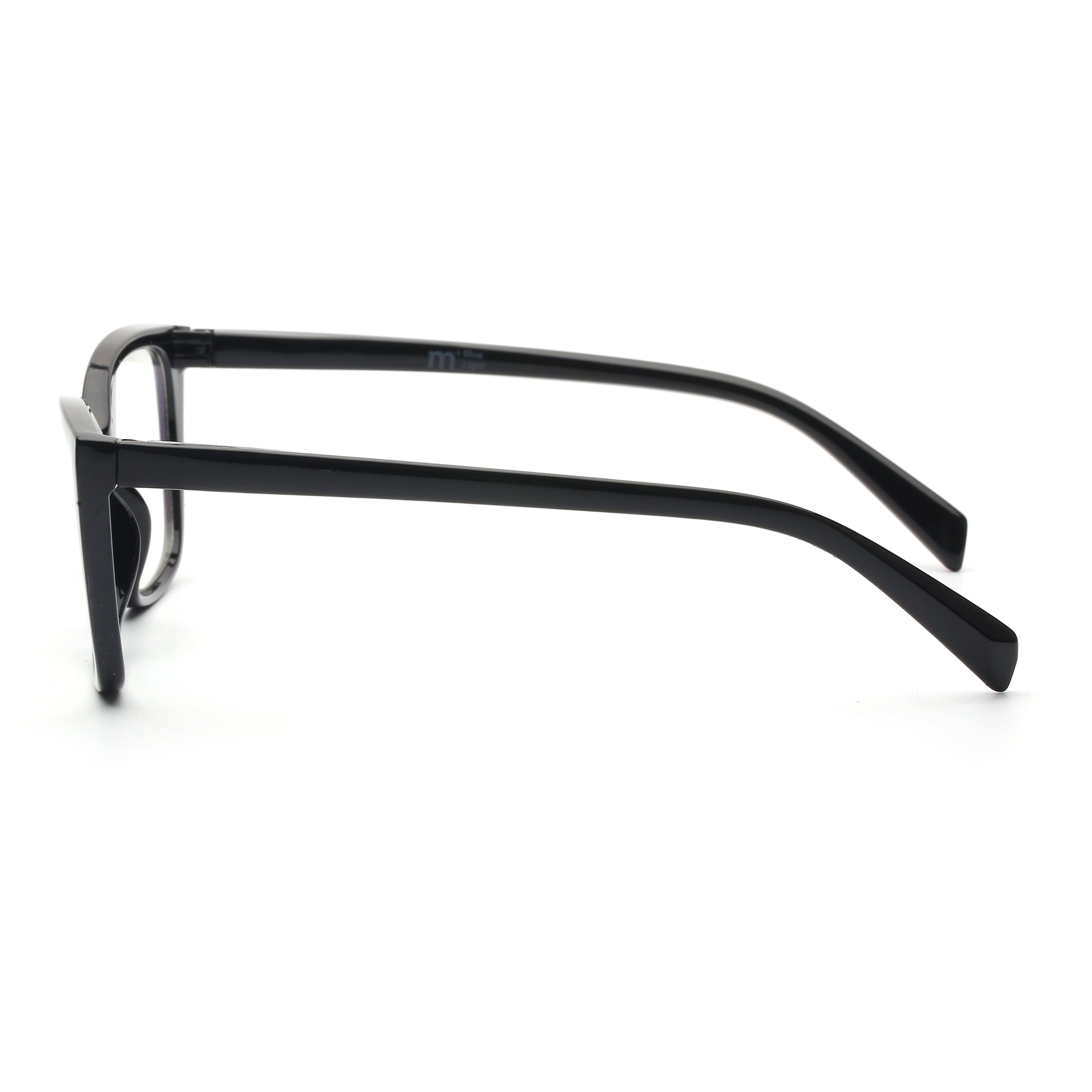 M+ Plano Blue Light Lens Injection Womens Frames, Nell, Black, 56.5-14.5-144, with Case