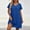Blue, variant on Fnooota Plus Size Summer Dresses for Women, Holiday V Neck Casual Short Sleeve Womens Midi Dresses Brown Size XL-5XL