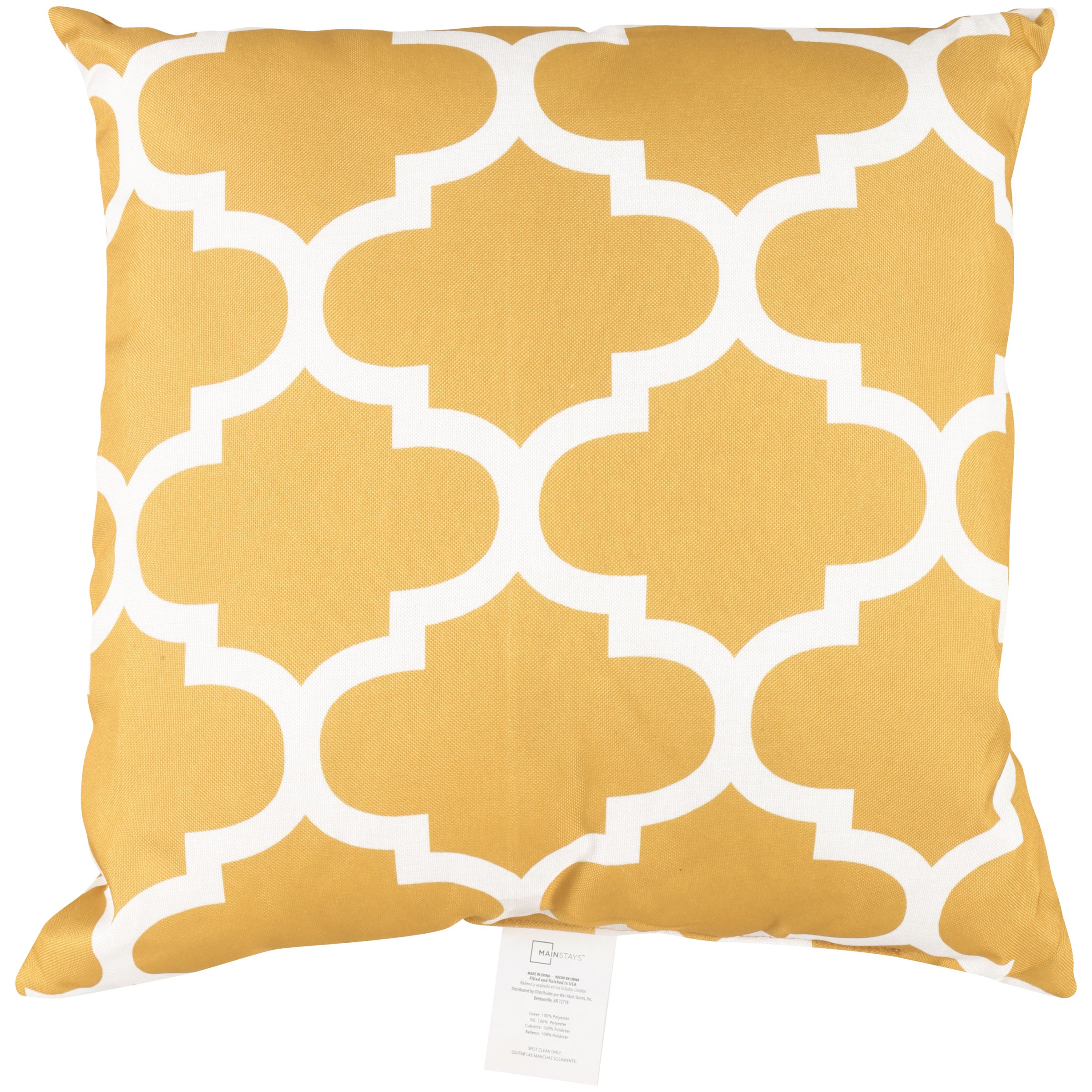 Mainstays Fretwork Square Decorative Pillow, 18" x 18", Gold, 1PC - image 2 of 2