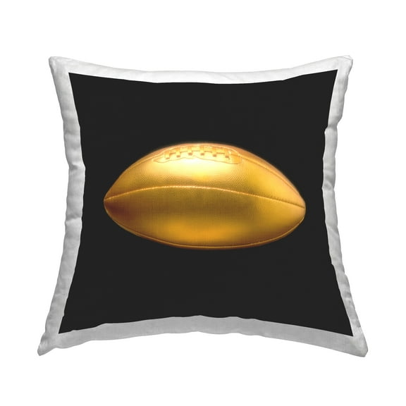 Stupell Industries Gold Designer Football Decorative Printed Throw Pillow Design by Graffitee Studios.