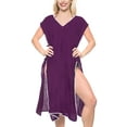 thumbnail image 2 of HAPPY BAY Women's Beachwear Summer Swim Beach Dress Cover ups for Swimwear Women Short Front Tie Swimsuit Coverups for Women XL-XXL Violet_AC118, 2 of 5