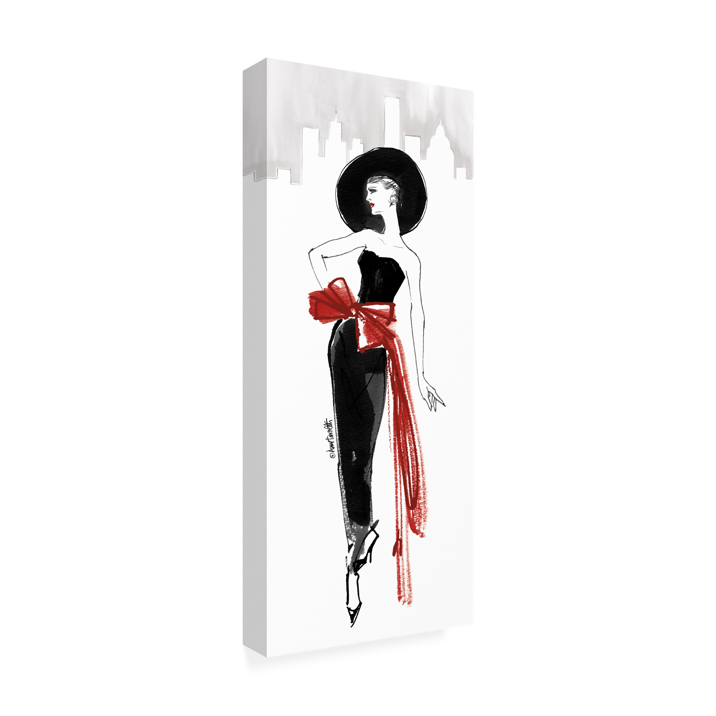 Trademark Fine Art 'Fifties Fashion IV Red Scarf' Canvas Art by Anne Tavoletti