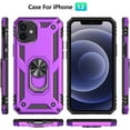 thumbnail image 5 of for iPhone 12 Case, iPhone 12 Pro Phone Case, [Military Grade 16ft. Drop Tested] Ring Shockproof Protective Phone Case for iPhone 12/12 Pro,Purple, 5 of 14