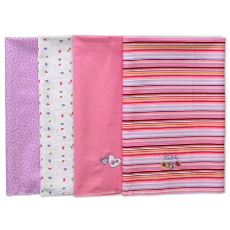 Baby Connection - 4-Pack Lady Bug Receiving Blankets