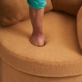 thumbnail image 3 of PAPROOS Swivel Barrel Accent Chair, 360° Swivel Chairs with Storage and Removable Throw Pillow, Single Sofa Armchair Comfy Round Sofa Chair for Living Room Bedroom, Teddy Khaki, 3 of 11