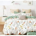 thumbnail image 1 of SLEEPBELLA Duvet Cover Set 600 Thread Count Cotton Bedding Set (Twin, White&Green Floral), 1 of 4