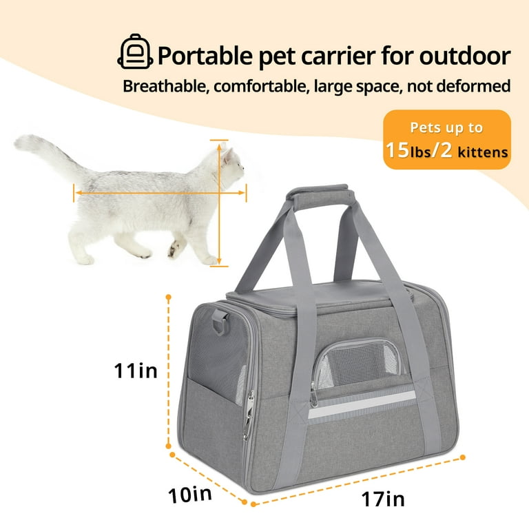 Pnimaund Cat Carrier Large Pet Carrier Soft Dog Carrier with Lockable  Zippers [2023New] Cat Carriers for Medium Large Cats Under 25 Lbs  Collapsible
