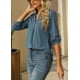 thumbnail image 3 of 1 camisa de manga larga con cuello en V - gris azul - L, 3 of 5