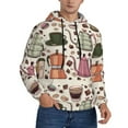 thumbnail image 2 of Salouo Vintage Coffee Pattern Men's Fall Hoodie Sweatshirt,Sport Hoodie with Pockets for Men Pullover Casual Hooded Sweatshirt-Medium, 2 of 7