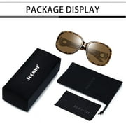 Joopin Polarized Womens Sunglasses Ladies Large Frame Driving Cycling Sun Glasses Tortoise Shades (Crystal Amber)