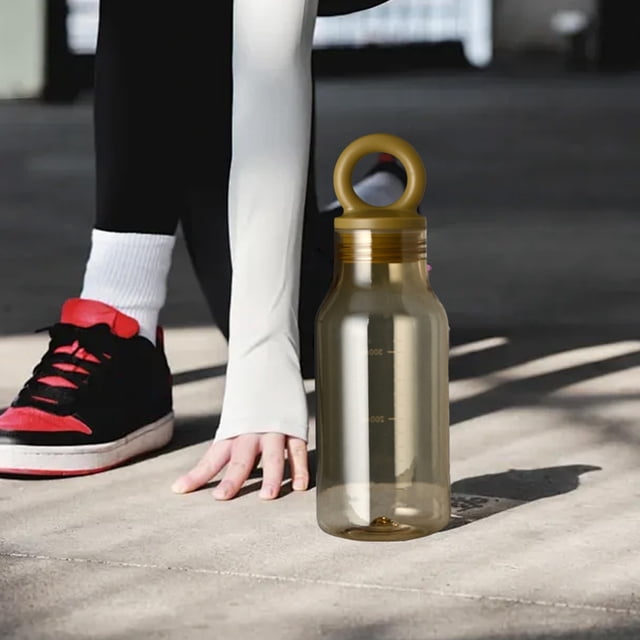 500ml Minimalists Plastic Cup Student Outdoor Portable Antis Fall Sealed Graduated Cup Large Capacity Fitness And Sports Kettle