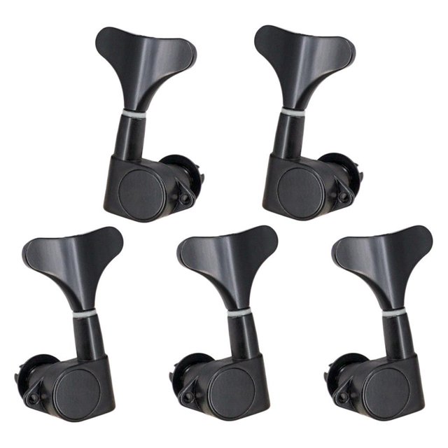 Eigraketly Sintonizador de clavija de afinación de cuerdas Botón de cabeza de máquina sellada para parte de bajo Accesorios para instrumentos musicales Negro 3 izquierda 2 derecha