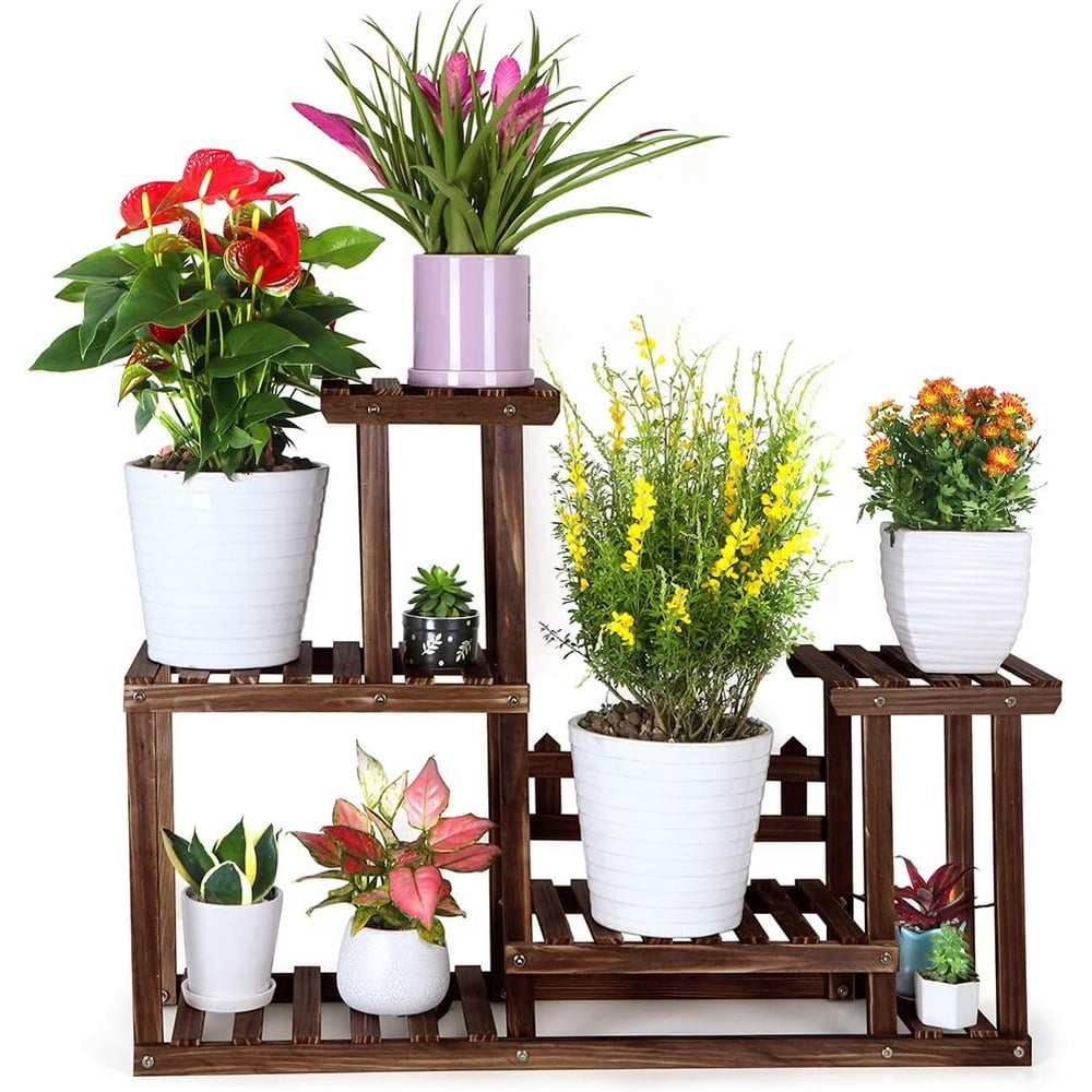 indoor flower pot stands wooden