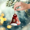 thumbnail image 3 of Adornos colgantes festivos en forma de campana: adornos metálicos brillantes con diseño de Papá Noel, duraderos y fáciles de colgar en el árbol de Navidad, la ventana, la puerta o la decoración d..., 3 of 4