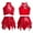 Red, variant on Girls' Jazz Hip Hop Dance Performance Costume Tank Top with Pleated Skirt Sparkly Dancing Clothing Set Red 6