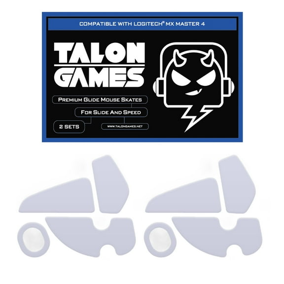 TALONGAMES Mouse Feet Skates For Logitech MX Master 4 Wireless Gaming Mouse, Gray, 2Sets