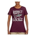 thumbnail image 2 of Wild Bobby Respect The Locals Save Our Oceans Shark Animal Lover Women Graphic Tee, Maroon, XX-Large, 2 of 6