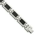 thumbnail image 4 of Stainless Steel Carbon Fiber Mens Bracelet 9.25", 4 of 5