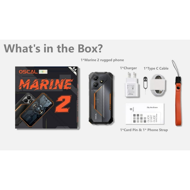 OSCAL Marine 2 Rugged Phone (2025),11000mAh Rugged Smartphone, NFC