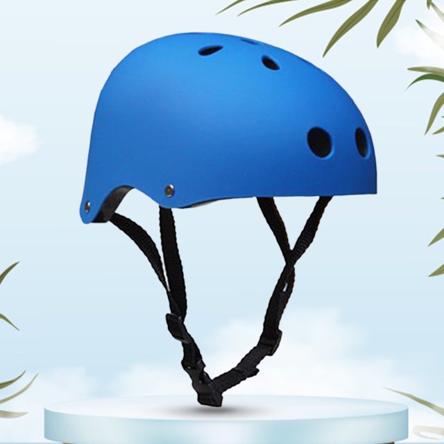 Deporte Casco de bicicleta ajustable para niños, casco de patinaje sobre ruedas (azul claro)