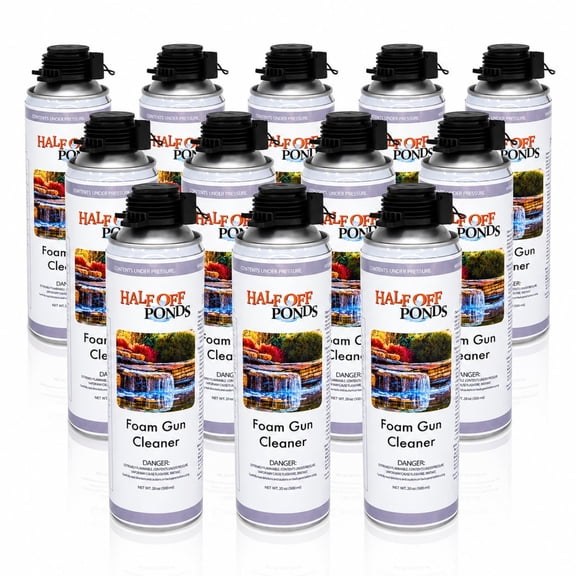 Half Off Ponds Waterfall Foam Gun Cleaner, 12 Pack 20 oz Solvent for Foam and Adhesive, Tool Cleaner for Ponds and Rockwork