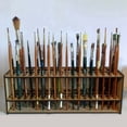 thumbnail image 3 of Wooden Brush Holder Porous 67 Brushes Desk Pen Storage Bracket Detachable Wall Rack, 3 of 6