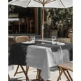 thumbnail image 5 of Outdoor Tablecloth with Umbrella Hole, Modern Black Gray Color Block Zippered Table Cloth for Rectangle Tables, Abstract Oil Painting Texture Washable Waterproof Tablecloths for Picnic Patio Garden, 5 of 9