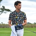 thumbnail image 3 of Fotbe Rocket Space Camiseta Polo de Golf para Hombre con Estampado – Camisa Deportiva Transpirable con Cuello Abotonado-3X-Large, 3 of 6