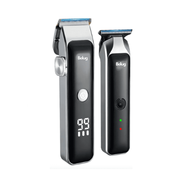 Maquina De Corte De Pelo Kit Profesional Clipper Inalámbrica Negro, Plateado