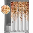 thumbnail image 4 of Orange Eucalyptus Leaves Waterproof Fabric Shower Curtain, Spring Floral Summer Botanical Shower Curtain for Bathroom Curtains Bathtubs Hotel Washable Shower Curtains with 12 Hooks Extra Long 72x96, 4 of 6