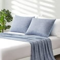 thumbnail image 7 of Alanda Cooling Pillowcase King Size, Dual-Sided with Cooling & Cotton Design, Breathable & Skin-Friendly Zippered Pillowcase for All-Season Use, 2 Pack, Blue, 20"x 36", 7 of 7