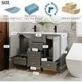 thumbnail image 2 of 48" Bathroom Vanity with Sink Combo, Vintage Bathroom Vanities Storage Cabinet w/Painted Surface, Raised Arch Feet, Soft Closing Doors, Undermount Sink Faucet Drain, Gray, 2 of 14