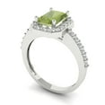 thumbnail image 2 of Solitaire with Accents Engagement Ring for Women - 1.92ct Natural Peridot in 18K White Gold Promise Ring, 2 of 6