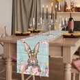 thumbnail image 2 of Table Runners 90 Inches Long Dress Scarves, Bunny Easter Farmhouse Coffee/Dining/Kitchen Table Runner for Living Room, Pink Blue Eggs Tulips Floral Rabbit Wooden 13x90 Inch, 2 of 9