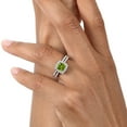 thumbnail image 6 of Gem Stone King 925 Sterling Silver Green Peridot and White Moissanite Wedding Engagement Ring Band Bridal Set for Women (1.37 Cttw, Gemstone Birthstone, Available in Size 5, 6, 7, 8, 9), 6 of 6