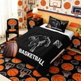 thumbnail image 3 of Erosebridal I Love Basketball Twin Comforter Sets, Sport Bedding Set for Men and Boys, Black Reversible 2-Piece, 1 Comforter and 1 Pillowcase, 3 of 6