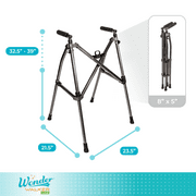 Stander Wonder Walker Lite, Lightweight Foldable Walker for Seniors, Collapsible Travel Walker without Wheels, Black Walnut