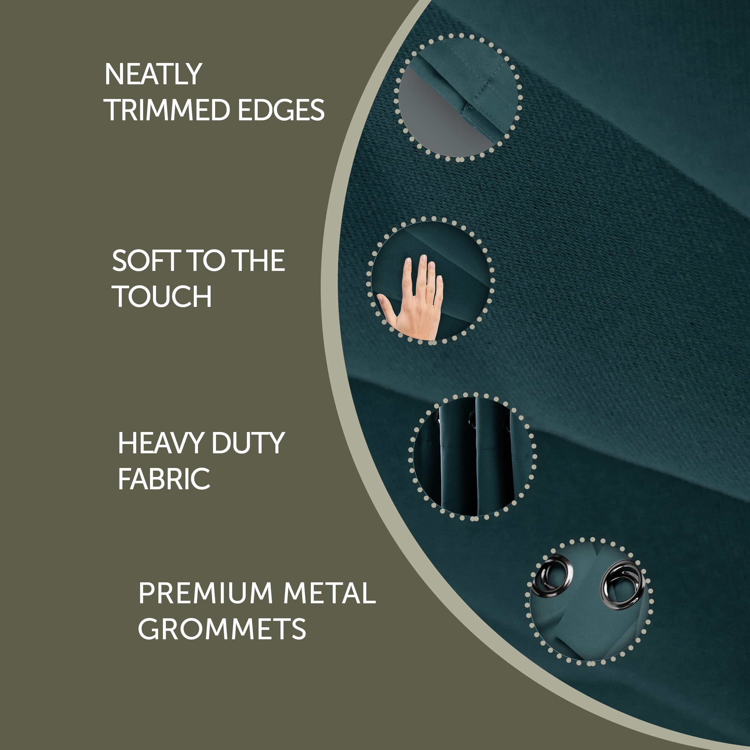 Premium Soft Touch Curtain Panel - 52" x 63" 1 Panel - Turquoise