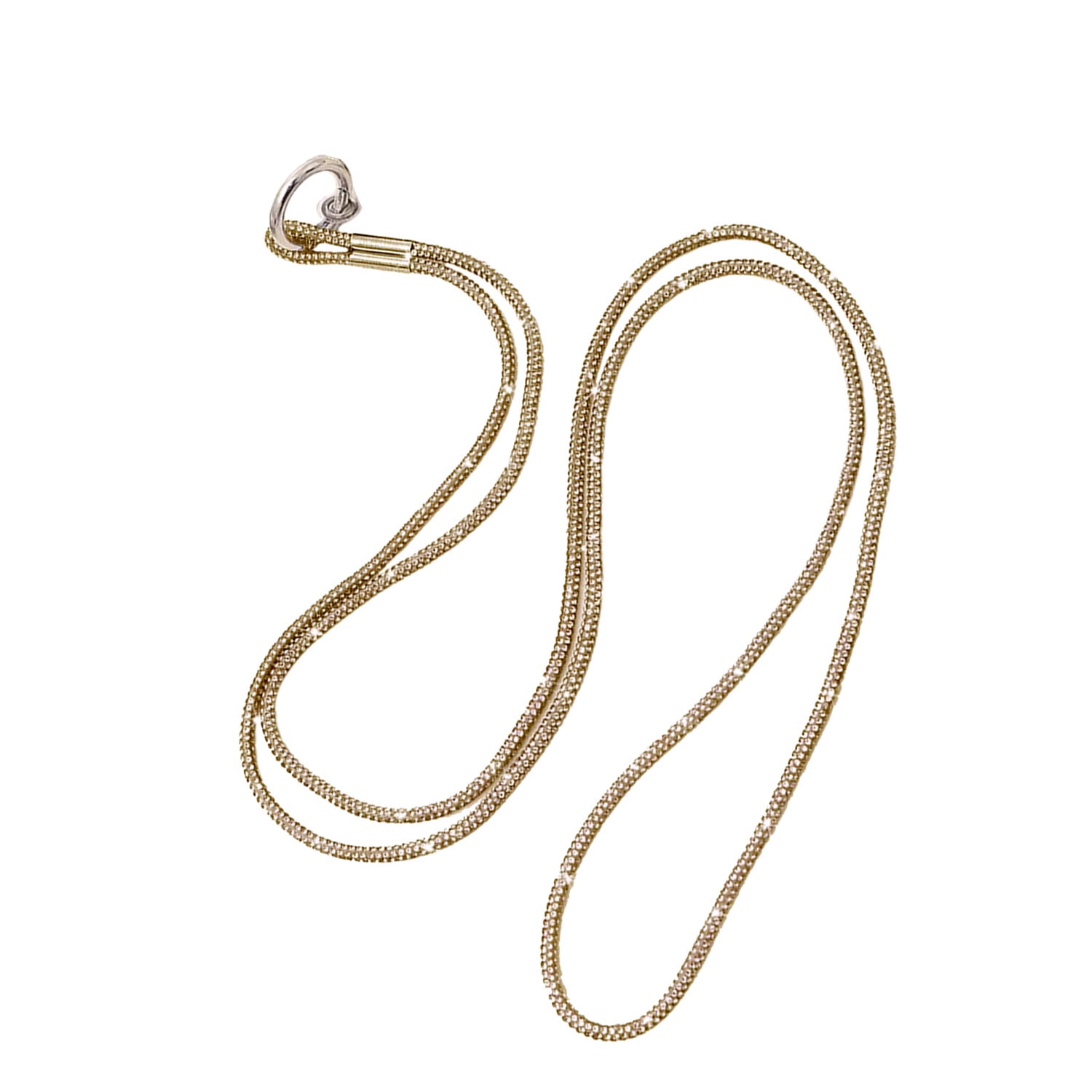 Crystal Charm Neck Strap for Keys and Accessories - Gold