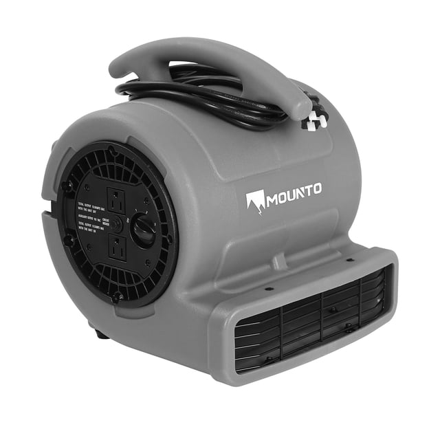 Secador de alfombras Air Mover MOUNTO 1/4 HP 1000 CFM de 2 velocidades (gris)