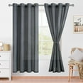 thumbnail image 4 of XWZO black Sheer Curtains 72 for Living Room, Grommet Voile Curtains with Tiebacks, Elegant Soft Privacy Curtains 2 Panels, W52 x L72, Charcoal Grey, 4 of 9