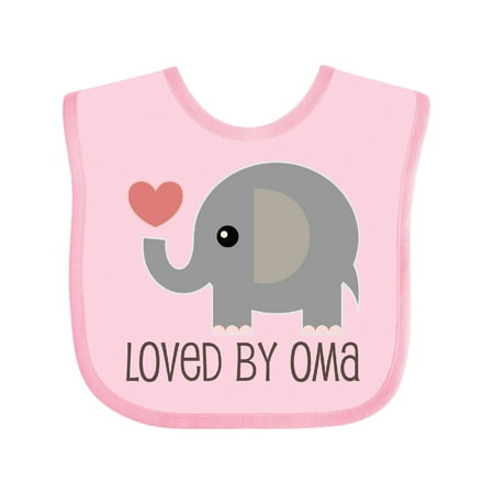 

Inktastic Grandchild Loved by Oma Gift Idea Boys or Girls Baby Bib