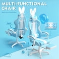 thumbnail image 5 of Wasait Gaming Chair with Footrest High Back Ergonomic Office Gamer Chair with Massage and Headrest Lumbar Support Computer Game Chair Cute Bunny Ears for Adults, Light Blue, 5 of 8
