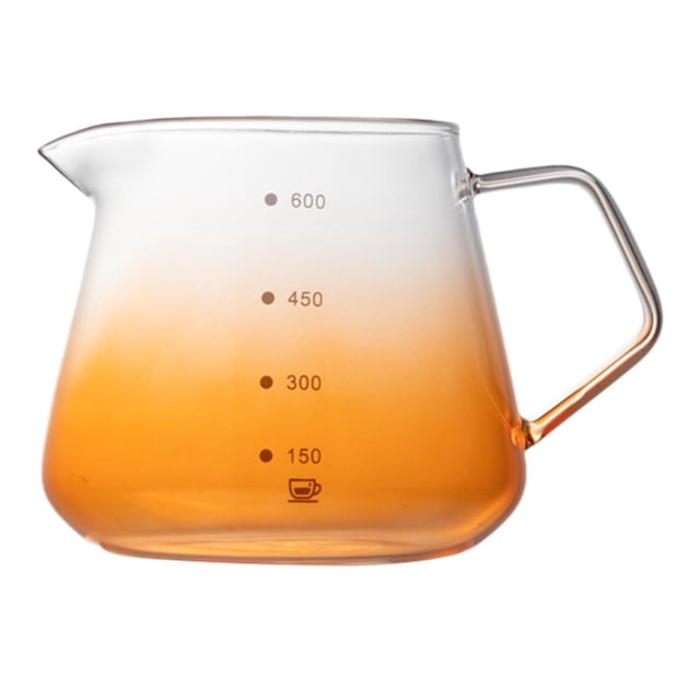 Jarra para espumar leche, taza de espresso, jarra para té, café, reutilizable, portátil, medidor de vidrio Naranja