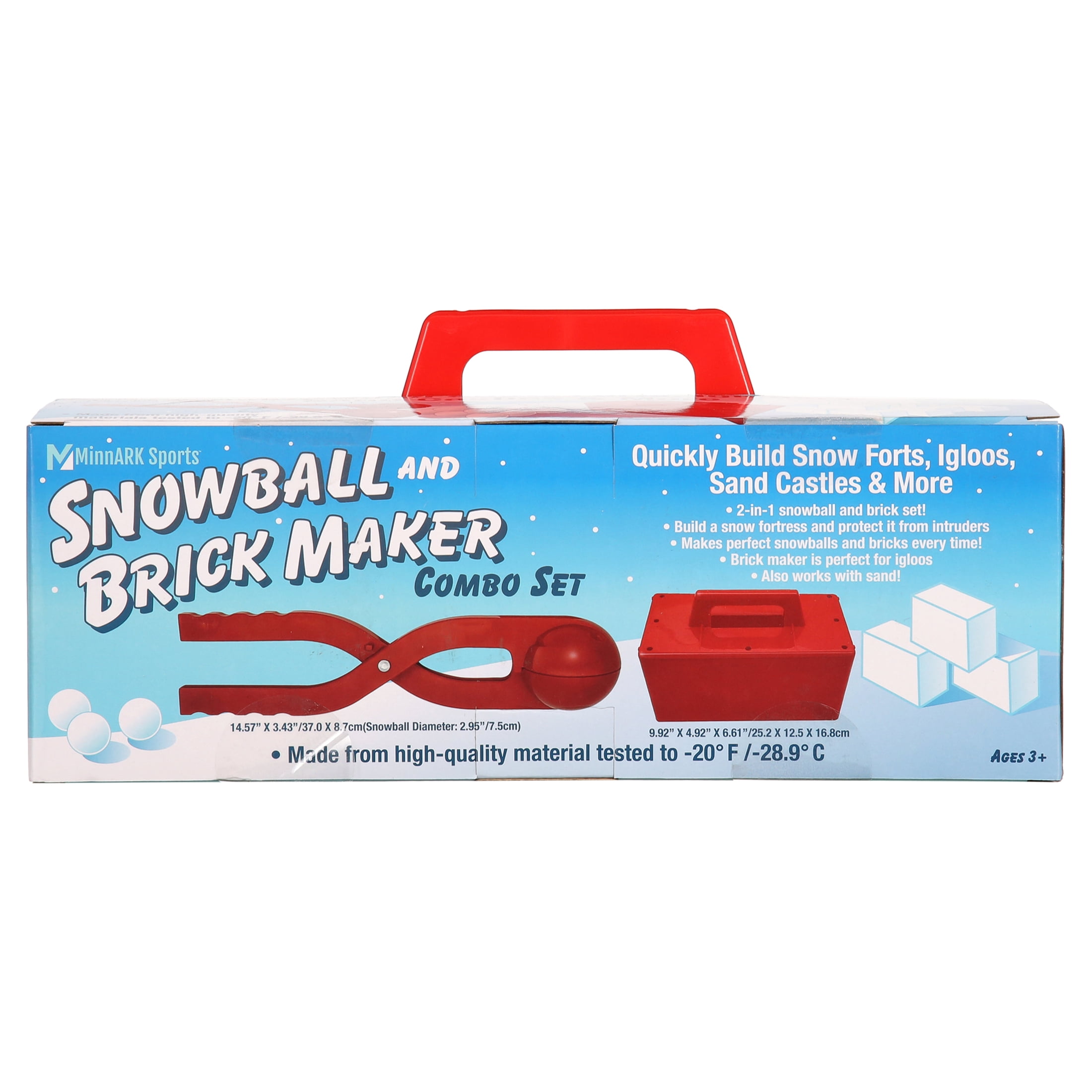 Snowball & Brick Maker Set, Plastic Snow Molds, Kids' Winter Accessories, Red, Ages 3+ by MinnARK